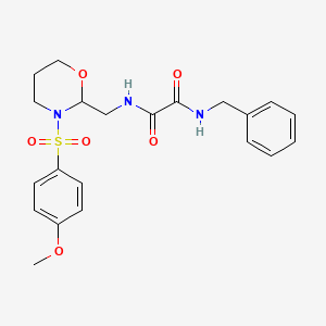 B2884026 N1-benzyl-N2-((3-((4-methoxyphenyl)sulfonyl)-1,3-oxazinan-2-yl)methyl)oxalamide CAS No. 869071-47-6