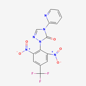 B2884039 2-[2,6-dinitro-4-(trifluoromethyl)phenyl]-4-(2-pyridinyl)-2,4-dihydro-3H-1,2,4-triazol-3-one CAS No. 343373-44-4