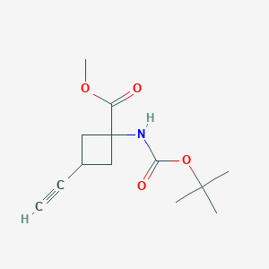 molecular formula C13H19NO4 B2884072 Methyl 3-ethynyl-1-[(2-methylpropan-2-yl)oxycarbonylamino]cyclobutane-1-carboxylate CAS No. 191111-02-1