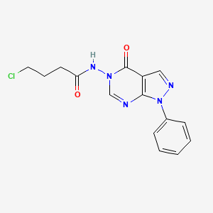 molecular formula C15H14ClN5O2 B2884081 4-chloro-N-(4-oxo-1-phenyl-1H-pyrazolo[3,4-d]pyrimidin-5(4H)-yl)butanamide CAS No. 899996-12-4