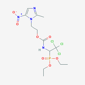 molecular formula C13H20Cl3N4O7P B2884094 2-(2-methyl-5-nitro-1H-imidazol-1-yl)ethyl N-[2,2,2-trichloro-1-(diethoxyphosphoryl)ethyl]carbamate CAS No. 300815-05-8