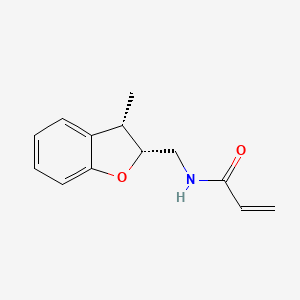 molecular formula C13H15NO2 B2884114 N-[[(2R,3S)-3-Methyl-2,3-dihydro-1-benzofuran-2-yl]methyl]prop-2-enamide CAS No. 2361639-28-1