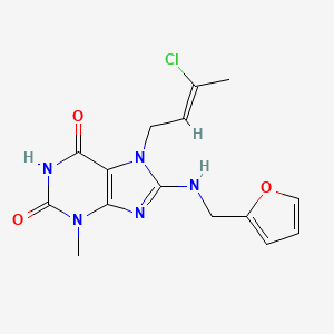 molecular formula C15H16ClN5O3 B2884128 (Z)-7-(3-chlorobut-2-en-1-yl)-8-((furan-2-ylmethyl)amino)-3-methyl-1H-purine-2,6(3H,7H)-dione CAS No. 478253-00-8