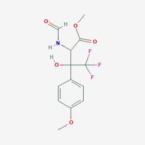 molecular formula C13H14F3NO5 B2884133 Methyl 4,4,4-trifluoro-2-(formylamino)-3-hydroxy-3-(4-methoxyphenyl)butanoate CAS No. 649573-18-2