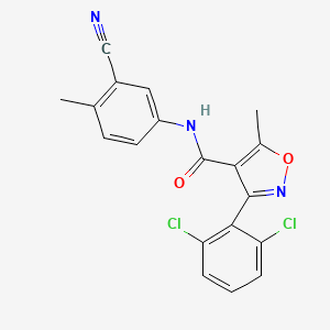 molecular formula C19H13Cl2N3O2 B2884152 N-(3-cyano-4-methylphenyl)-3-(2,6-dichlorophenyl)-5-methyl-1,2-oxazole-4-carboxamide CAS No. 1024146-21-1