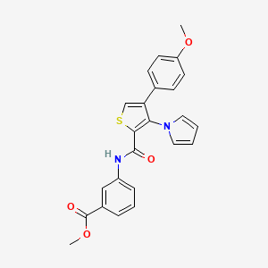 molecular formula C24H20N2O4S B2884154 methyl 3-[4-(4-methoxyphenyl)-3-(1H-pyrrol-1-yl)thiophene-2-amido]benzoate CAS No. 1207033-45-1