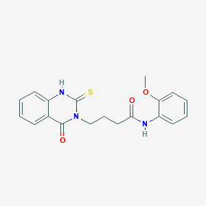 molecular formula C19H19N3O3S B2884163 N-(2-methoxyphenyl)-4-(4-oxo-2-sulfanylidene-1,2,3,4-tetrahydroquinazolin-3-yl)butanamide CAS No. 443353-47-7