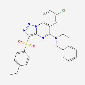 molecular formula C26H24ClN5O2S B2884213 N-BENZYL-7-CHLORO-N-ETHYL-3-(4-ETHYLBENZENESULFONYL)-[1,2,3]TRIAZOLO[1,5-A]QUINAZOLIN-5-AMINE CAS No. 893788-51-7