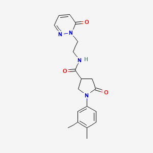 1-(3,4-dimethylphenyl)-5-oxo-N-(2-(6-oxopyridazin-1(6H)-yl)ethyl)pyrrolidine-3-carboxamide
