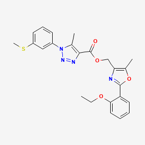 molecular formula C24H24N4O4S B2884266 [2-(2-ethoxyphenyl)-5-methyl-1,3-oxazol-4-yl]methyl 5-methyl-1-[3-(methylsulfanyl)phenyl]-1H-1,2,3-triazole-4-carboxylate CAS No. 946375-90-2