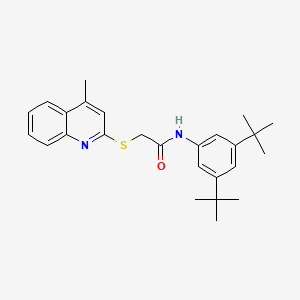 molecular formula C26H32N2OS B2884297 N-(3,5-DI-TERT-BUTYLPHENYL)-2-[(4-METHYLQUINOLIN-2-YL)SULFANYL]ACETAMIDE CAS No. 671198-77-9