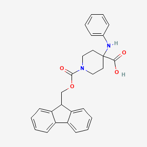 molecular formula C27H26N2O4 B2884329 1-{[(9H-fluoren-9-yl)methoxy]carbonyl}-4-(phenylamino)piperidine-4-carboxylic acid CAS No. 2138585-51-8
