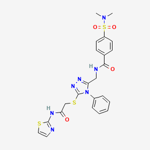 4-(N,N-dimethylsulfamoyl)-N-((5-((2-oxo-2-(thiazol-2-ylamino)ethyl)thio)-4-phenyl-4H-1,2,4-triazol-3-yl)methyl)benzamide
