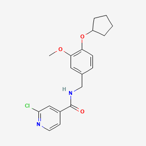 2-chloro-N-{[4-(cyclopentyloxy)-3-methoxyphenyl]methyl}pyridine-4-carboxamide