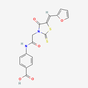 (Z)-4-(2-(5-(furan-2-ylmethylene)-4-oxo-2-thioxothiazolidin-3-yl)acetamido)benzoic acid