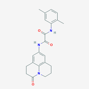 molecular formula C22H23N3O3 B2884359 N'-(2,5-dimethylphenyl)-N-{2-oxo-1-azatricyclo[7.3.1.0^{5,13}]trideca-5,7,9(13)-trien-7-yl}ethanediamide CAS No. 898464-49-8