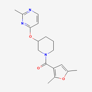 molecular formula C17H21N3O3 B2884360 4-{[1-(2,5-dimethylfuran-3-carbonyl)piperidin-3-yl]oxy}-2-methylpyrimidine CAS No. 2034525-14-7