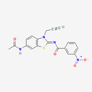 molecular formula C19H14N4O4S B2884417 N-(6-acetamido-3-prop-2-ynyl-1,3-benzothiazol-2-ylidene)-3-nitrobenzamide CAS No. 865182-79-2