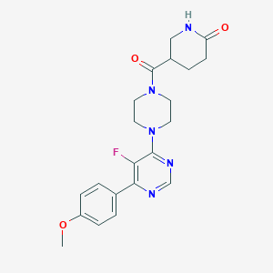 5-[4-[5-Fluoro-6-(4-methoxyphenyl)pyrimidin-4-yl]piperazine-1-carbonyl]piperidin-2-one