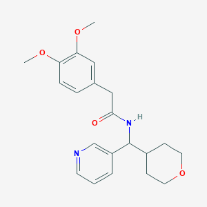 2-(3,4-dimethoxyphenyl)-N-(pyridin-3-yl(tetrahydro-2H-pyran-4-yl)methyl)acetamide