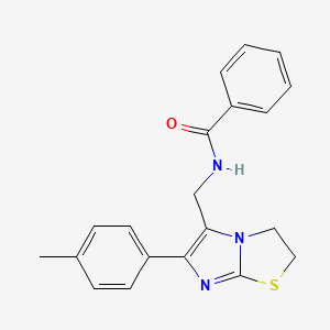 molecular formula C20H19N3OS B2884429 N-{[6-(4-methylphenyl)-2H,3H-imidazo[2,1-b][1,3]thiazol-5-yl]methyl}benzamide CAS No. 946294-54-8