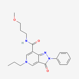 molecular formula C20H24N4O3 B2884432 N-(3-methoxypropyl)-3-oxo-2-phenyl-5-propyl-2H,3H,5H-pyrazolo[4,3-c]pyridine-7-carboxamide CAS No. 923114-60-7