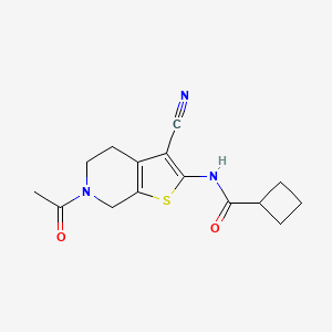 N-(6-acetyl-3-cyano-4,5,6,7-tetrahydrothieno[2,3-c]pyridin-2-yl)cyclobutanecarboxamide