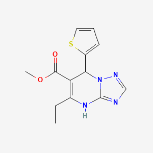 molecular formula C13H14N4O2S B2884440 METHYL 5-ETHYL-7-(THIOPHEN-2-YL)-4H,7H-[1,2,4]TRIAZOLO[1,5-A]PYRIMIDINE-6-CARBOXYLATE CAS No. 697230-13-0