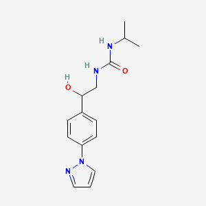 molecular formula C15H20N4O2 B2884447 1-{2-hydroxy-2-[4-(1H-pyrazol-1-yl)phenyl]ethyl}-3-(propan-2-yl)urea CAS No. 2415542-94-6