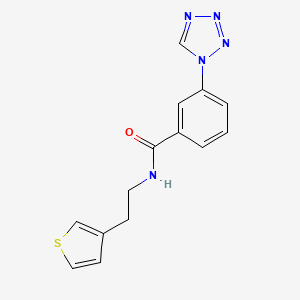 molecular formula C14H13N5OS B2884454 3-(1H-tetrazol-1-yl)-N-(2-(thiophen-3-yl)ethyl)benzamide CAS No. 1286726-09-7