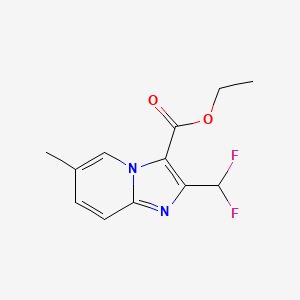 molecular formula C12H12F2N2O2 B2884478 Ethyl 2-(difluoromethyl)-6-methylimidazo[1,2-a]pyridine-3-carboxylate CAS No. 2514953-09-2