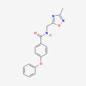 molecular formula C17H15N3O3 B2884481 N-[(3-methyl-1,2,4-oxadiazol-5-yl)methyl]-4-phenoxybenzamide CAS No. 1234932-06-9