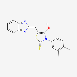 molecular formula C19H15N3OS2 B2884491 (Z)-5-((1H-benzo[d]imidazol-2-yl)methylene)-3-(3,4-dimethylphenyl)-2-thioxothiazolidin-4-one CAS No. 854002-67-8