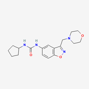 molecular formula C18H24N4O3 B2884501 1-Cyclopentyl-3-{3-[(morpholin-4-yl)methyl]-1,2-benzoxazol-5-yl}urea CAS No. 2380059-49-2