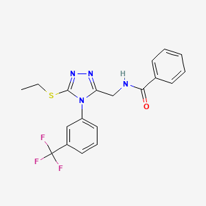 N-[[5-ethylsulfanyl-4-[3-(trifluoromethyl)phenyl]-1,2,4-triazol-3-yl]methyl]benzamide