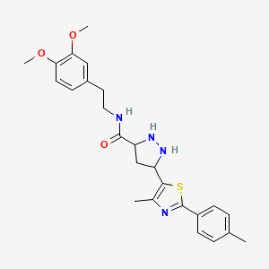 N-[2-(3,4-dimethoxyphenyl)ethyl]-5-[4-methyl-2-(4-methylphenyl)-1,3-thiazol-5-yl]pyrazolidine-3-carboxamide