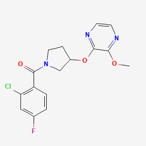 (2-Chloro-4-fluorophenyl)(3-((3-methoxypyrazin-2-yl)oxy)pyrrolidin-1-yl)methanone