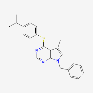 7-benzyl-4-[(4-isopropylphenyl)sulfanyl]-5,6-dimethyl-7H-pyrrolo[2,3-d]pyrimidine