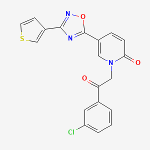 molecular formula C19H12ClN3O3S B2884530 1-(2-(3-chlorophenyl)-2-oxoethyl)-5-(3-(thiophen-3-yl)-1,2,4-oxadiazol-5-yl)pyridin-2(1H)-one CAS No. 1396864-39-3