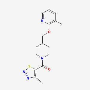 3-Methyl-2-{[1-(4-methyl-1,2,3-thiadiazole-5-carbonyl)piperidin-4-yl]methoxy}pyridine