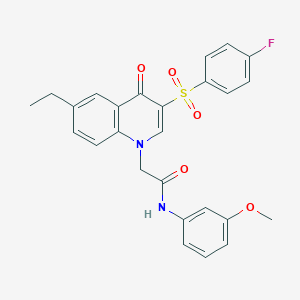 2-[6-ethyl-3-(4-fluorophenyl)sulfonyl-4-oxoquinolin-1-yl]-N-(3-methoxyphenyl)acetamide