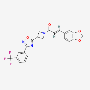 (E)-3-(benzo[d][1,3]dioxol-5-yl)-1-(3-(3-(3-(trifluoromethyl)phenyl)-1,2,4-oxadiazol-5-yl)azetidin-1-yl)prop-2-en-1-one
