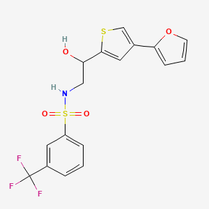N-{2-[4-(furan-2-yl)thiophen-2-yl]-2-hydroxyethyl}-3-(trifluoromethyl)benzene-1-sulfonamide
