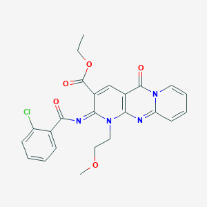 (Z)-ethyl 2-((2-chlorobenzoyl)imino)-1-(2-methoxyethyl)-5-oxo-2,5-dihydro-1H-dipyrido[1,2-a:2',3'-d]pyrimidine-3-carboxylate