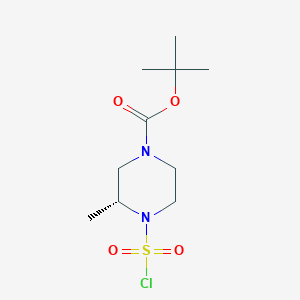 molecular formula C10H19ClN2O4S B2884549 Tert-butyl (3R)-4-chlorosulfonyl-3-methylpiperazine-1-carboxylate CAS No. 2287237-09-4