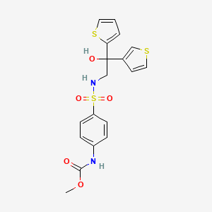 methyl (4-(N-(2-hydroxy-2-(thiophen-2-yl)-2-(thiophen-3-yl)ethyl)sulfamoyl)phenyl)carbamate