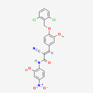 (E)-2-cyano-3-[4-[(2,6-dichlorophenyl)methoxy]-3-methoxyphenyl]-N-(2-hydroxy-4-nitrophenyl)prop-2-enamide