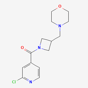 molecular formula C14H18ClN3O2 B2884562 4-{[1-(2-Chloropyridine-4-carbonyl)azetidin-3-yl]methyl}morpholine CAS No. 2094275-22-4