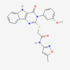 2-((3-(3-methoxyphenyl)-4-oxo-4,5-dihydro-3H-pyrimido[5,4-b]indol-2-yl)thio)-N-(5-methylisoxazol-3-yl)acetamide
