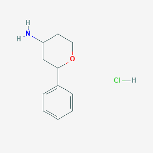 molecular formula C11H16ClNO B2884567 2-Phenyloxan-4-amine hydrochloride CAS No. 1803582-99-1